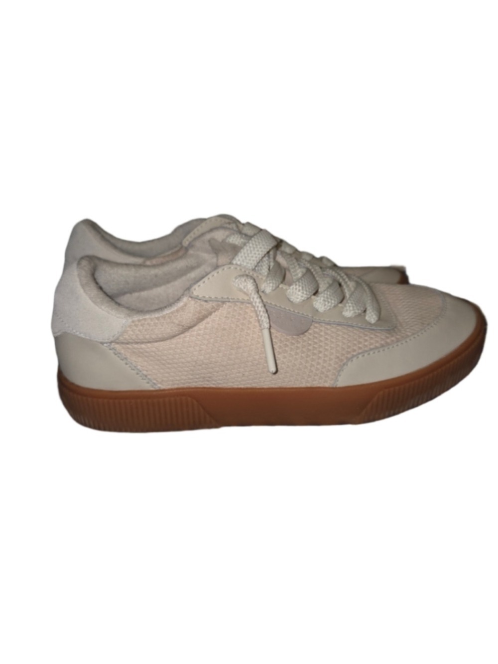 Reef Lay Day Seas Sneakers Women's Size 8 Beige Off White Leather Suede Lace Up - Picture 5 of 9